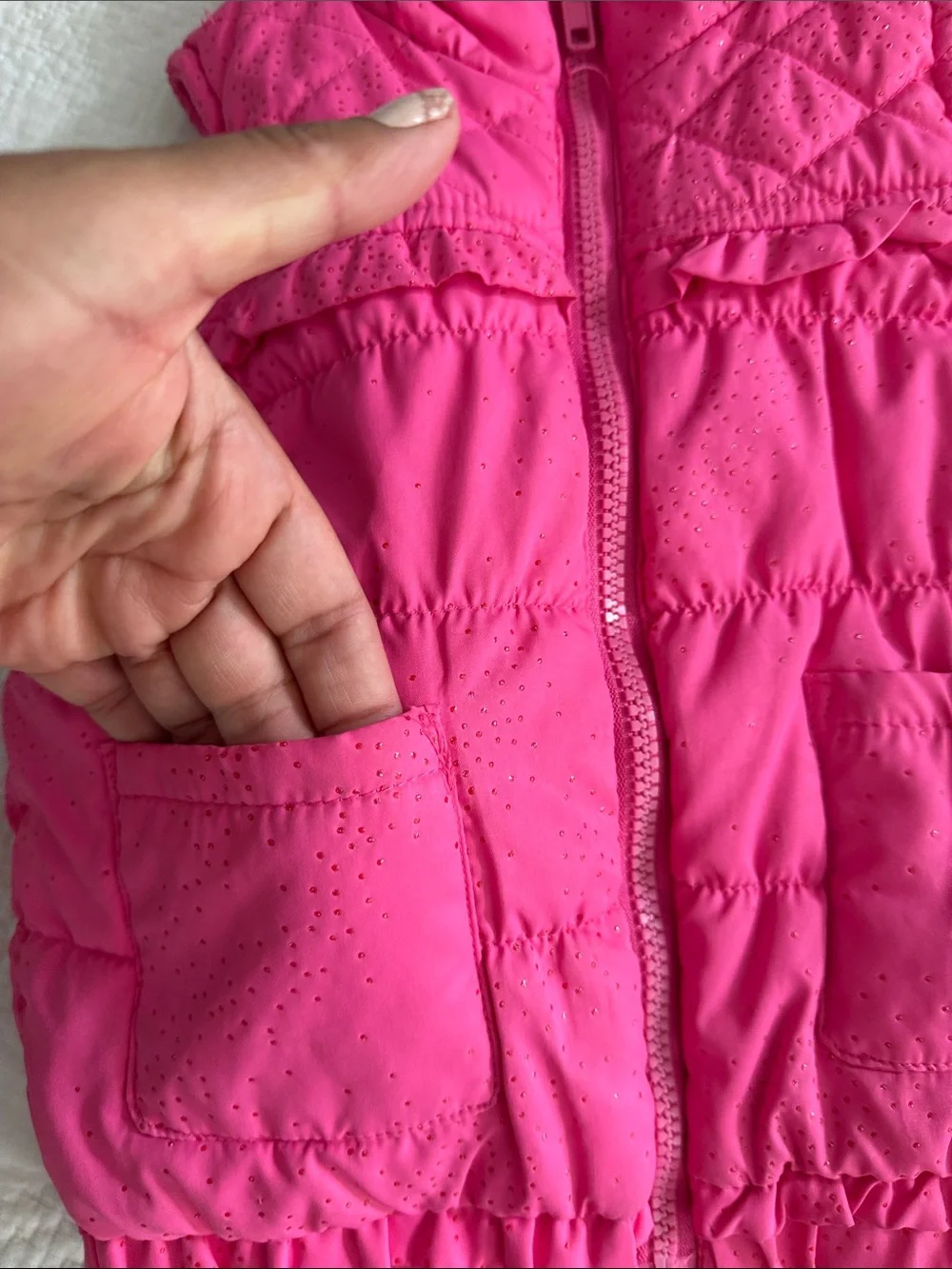 The Children’s Place Pink Quilted Puffer Vest + Heart Print Infinity Scarf 4T